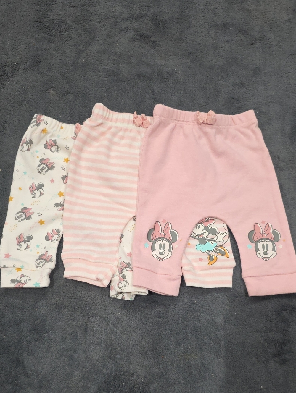 Disney Pink & White Minnie Mouse Baby Jogger Pants - 3 Pack